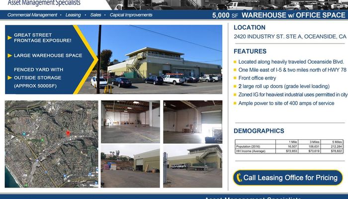 Warehouse Space for Rent at 2420 Industry St Oceanside, CA 92054 - #1